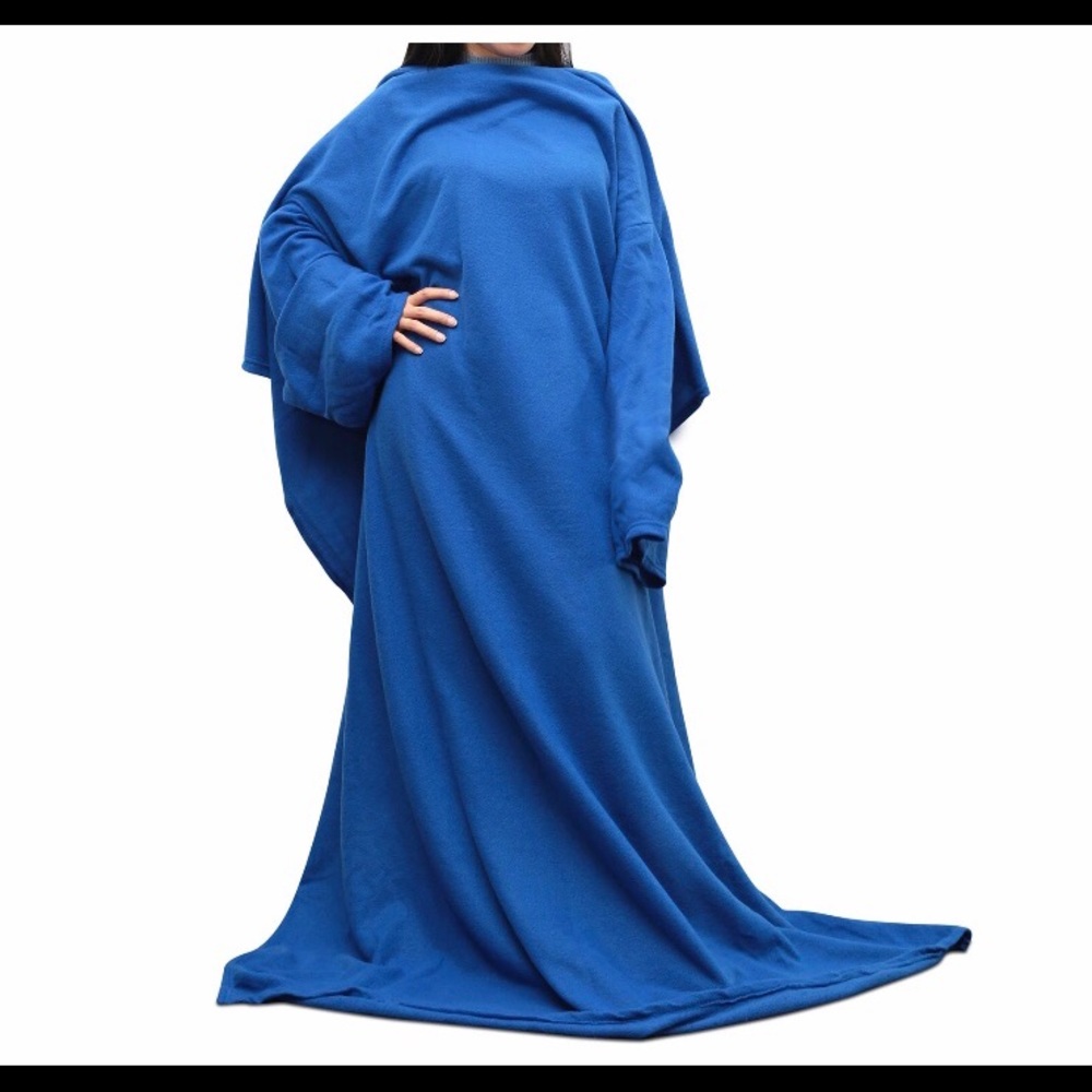 Blue Fleece SNUGGIE blanket robe like new